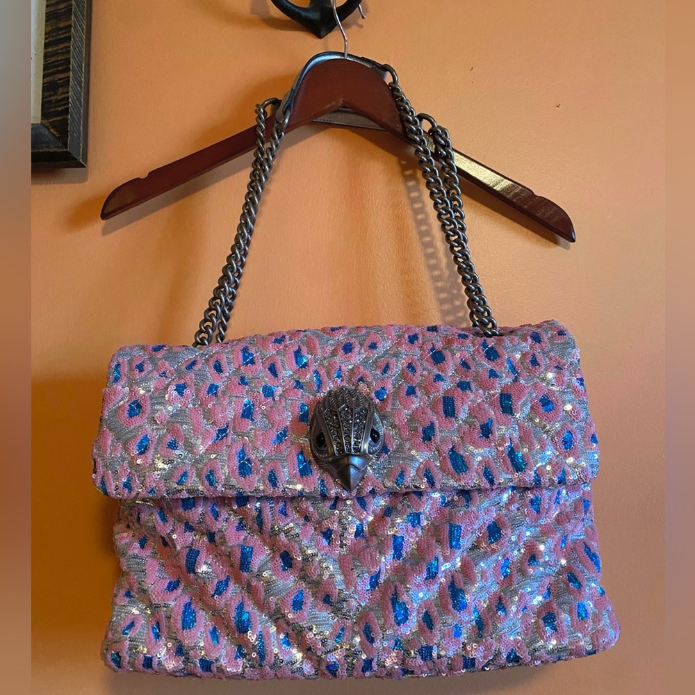 Rare! 😍 Kurt Geiger XXL Kensington Leopard Print Sequin Shoulder Bag